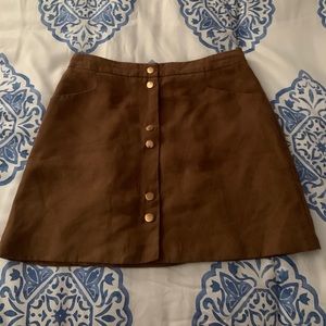 Miss Selfridge Suede Button Front Skirt